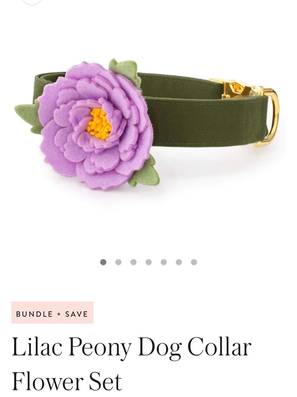 Lilac Peony Dog Collar Flower Set by